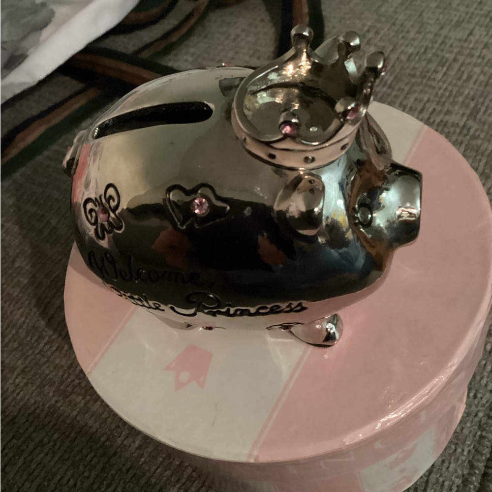 Adorable Mud Pie baby girl bank